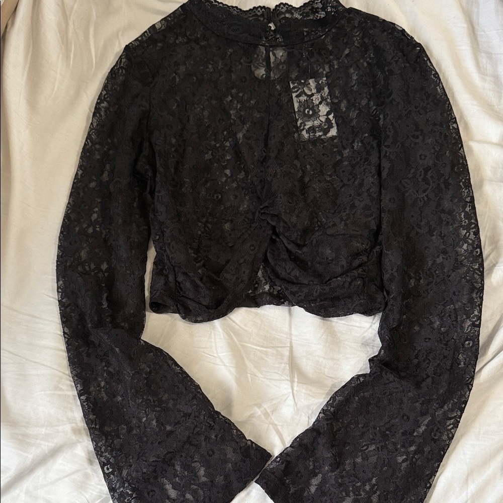 Elegant Black Lace Women's Top